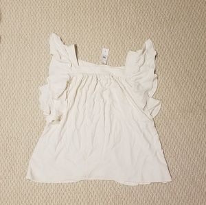 Ann Taylor Flutter Sleve Square Neck Top